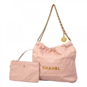 Chanel Shoulder Bag Chain 22 Calfskin Pink Women's